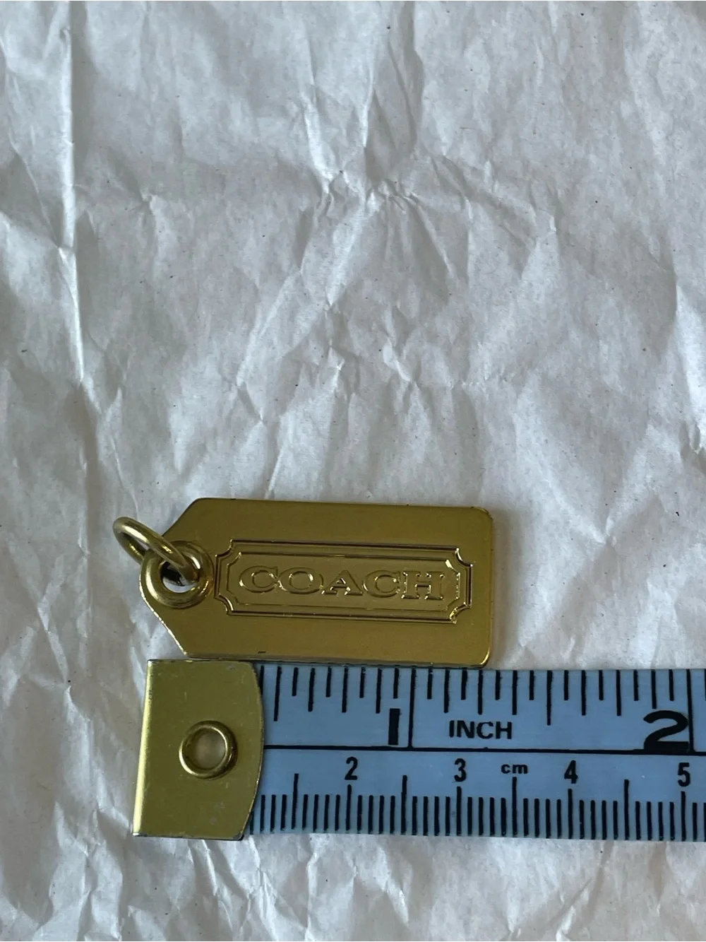 COACH Gold Metal Bag Charm Tag